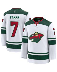 Youth Minnesota Wild #7 Brock Faber White 2025 25th Anniversary Stitched Hockey Jersey