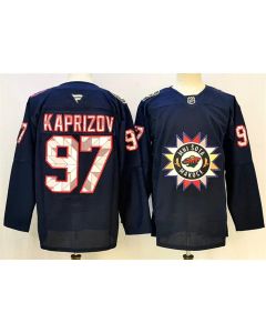 Youth Minnesota Wild #97 Kirill Kaprizov Navy 2024-25 Stitched Hockey Jersey