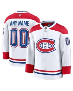 Youth Montreal Canadiens White Away Custom Jersey