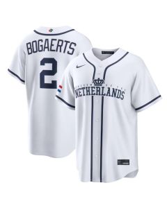 Youth Netherlands Baseball #2 Xander Bogaerts White 2026 World Baseball Classic Home Stadium Jersey (White)
