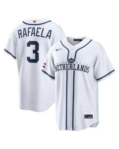 Youth Netherlands Baseball #3 Ceddanne Rafaela White 2026 World Baseball Classic Home Stadium Jersey (White)
