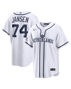 Youth Netherlands Baseball #74 Kenley Jansen White 2026 World Baseball Classic Home Stadium Jersey (White)