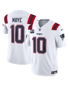 Youth New England Patriots #10 Drake Maye White 2026 2-Star C Pach Vapor F.U.S.E. Limited Jersey (White)