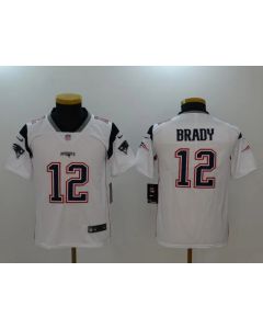 Youth New England Patriots #12 Tom Brady White Vapor Untouchable Limited Jersey