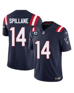 Youth New England Patriots #14 Robert Spillane Navy 2026 4-Star C Pach Vapor F.U.S.E. Limited Jersey (Navy)