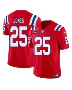 Youth New England Patriots #25 Marcus Jones Red 2026 2-Star C Pach Vapor F.U.S.E. Limited Jersey