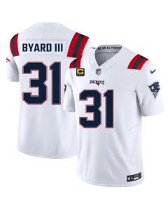 Youth New England Patriots #31 Kevin Byard III White 2026 4-Star C Pach Vapor F.U.S.E. Limited Jersey (White)