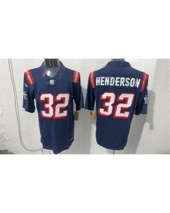 Youth New England Patriots #32 TreVeyon Henderson Navy Vapor F.U.S.E. Limited Jersey