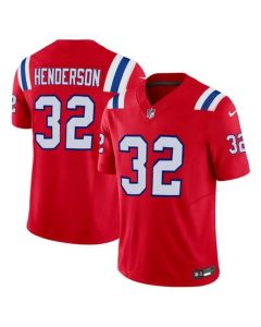 Youth New England Patriots #32 TreVeyon Henderson Red 2025 NFL Draft F.U.S.E. Vapor Limited Jersey (Red)