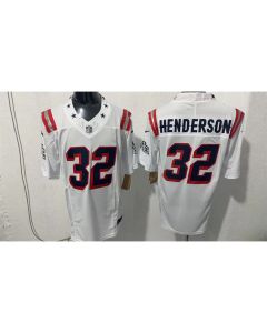 Youth New England Patriots #32 TreVeyon Henderson White Vapor F.U.S.E. Limited Jersey