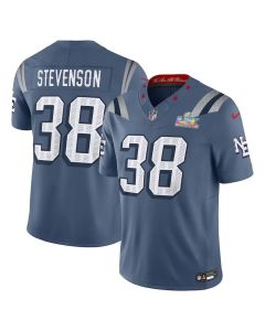 Youth New England Patriots #38 Rhamondre Stevenson Blue Super Bowl LX Patch Rivalries Collection F.U.S.E. Vapor Limited Jersey