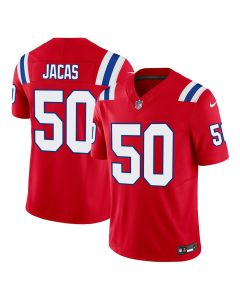 Youth New England Patriots #50 Gabe Jacas Red 2026 NFL Draft Vapor F.U.S.E. Limited Jersey (Red)