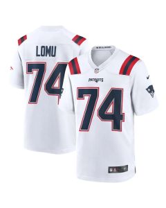 Youth New England Patriots #74 Caleb Lomu White 2026 NFL Draft Game Jersey (White)