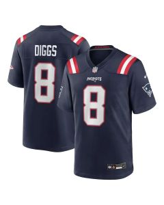 Youth New England Patriots #8 Stefon Diggs Navy Game Jersey (Navy)