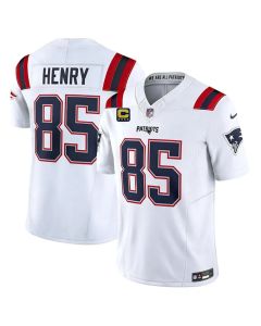Youth New England Patriots #85 Hunter Henry White 2026 4-Star C Pach Vapor F.U.S.E. Limited Jersey