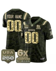 Youth New England Patriots Camo 2026 Salute to Service Vapor F.U.S.E. Limited Custom Jersey (Style 6)