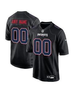 Youth New England Patriots Carbon Black Fashion Game Custom Jersey