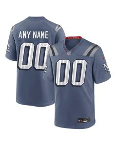 Youth New England Patriots Custom Blue Rivalries Collection Game Jersey