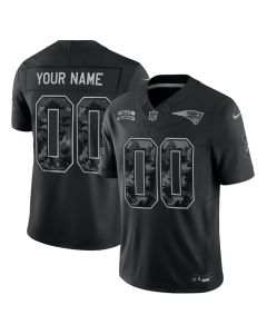 Youth New England Patriots Black 2026 Salute to Service Vapor F.U.S.E. Limited Custom Jersey