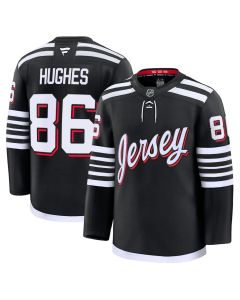 Youth New Jersey Devils #86 Jack Hughes Black 2024-25 Alternate With A Patch Stitched Hockey Jersey