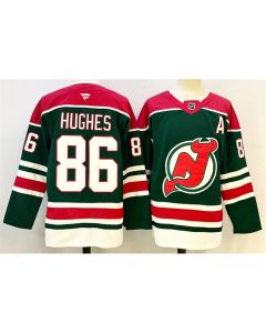Youth New Jersey Devils #86 Jack Hughes Green/Red 2024-25 With A Patch Stitched Hockey Jersey