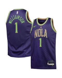 Youth New Orleans Pelicans #1 Zion Williamson Purple 2024/25 Swingman City Edition Player Jersey (Purple)