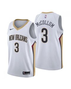 Youth New Orleans Pelicans #3 C.J. McCollum White Association Edition Stitched Jersey