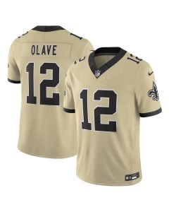 Youth New Orleans Saints #12 Chris Olave Gold Alternate Gameday Golds Alternate Vapor F.U.S.E. Limited Jersey