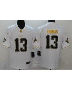 Youth New Orleans Saints #13 Michael Thomas White Gold 100th Season Stitched NFL Jersey