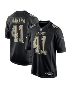 Youth New Orleans Saints #41 Alvin Kamara Carbon Black Fashion Game Jersey (Black)
