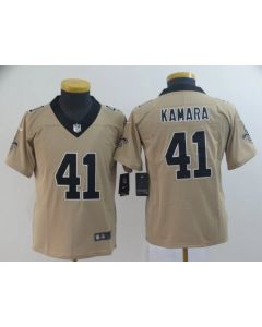 Youth New Orleans Saints #41 Alvin Kamara Gold Inverted Legend Stitched NFL Jersey