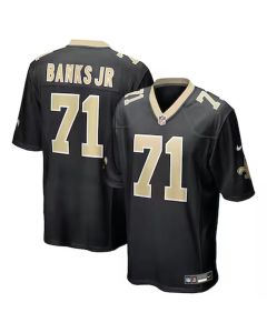 Youth New Orleans Saints #71 Kelvin Banks Jr. Black 2025 NFL Draft First Round Pick Game Jersey (Black)