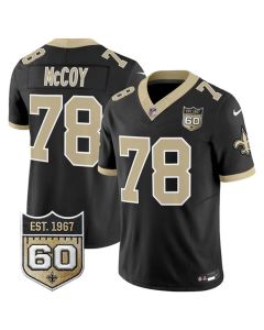 Youth New Orleans Saints #78 Erik McCoy Black 2026 60th Anniversary Patch Vapor F.U.S.E Limited Jersey (Black)