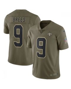 Youth New Orleans Saints #9 Drew Brees Olive Salute To Service Limited Stitched NFL Jersey