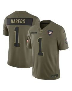 Youth New York Giants #1 Malik Nabers Olive 2025 Salute to Service Limited Jersey