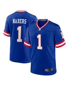 Youth New York Giants #1 Malik Nabers Royal Game Player Jersey (Royal)