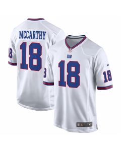 Youth New York Giants #18 J.J. McCarthy White Game Jersey