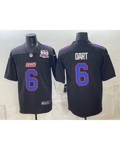 Youth New York Giants #6 Jaxson Dart Black With Patch Vapor Limited Jersey