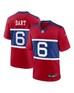 Youth New York Giants #6 Jaxson Dart Red Alternate Century Red Game Jersey