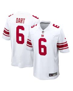 Youth New York Giants #6 Jaxson Dart White Game Jersey (White)