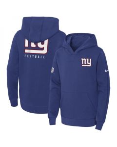 Youth New York Giants Blue Sideline Club Fleece Pullover Hoodie
