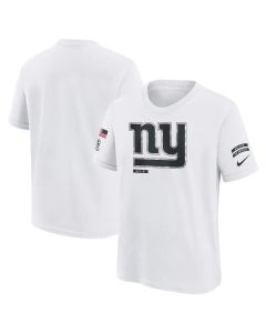 Youth New York Giants White 2024 Salute To Service T-Shirt (White)