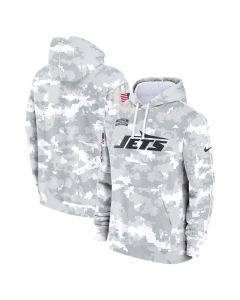 Youth New York Jets White/Gray 2024 Salute To Service Pullover Hoodie (White Gray)