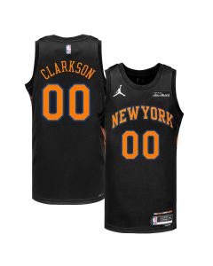 Youth New York Knicks #00 Jordan Clarkson Black Stitched Basketball Jersey (Black)