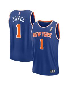 Youth New York Knicks #1 Dillon Jones Blue 2026 NBA Finals Champions Fast Break Icon Edition Jersey