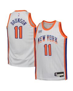 Youth New York Knicks #11 Jalen Brunson White 2024/25 Swingman City Edition Player Jersey