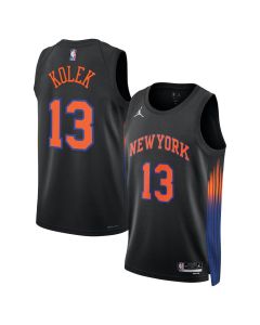 Youth New York Knicks #13 Tyler Kolek Jordan Brand Black Swingman Statement Edition Jersey (Black)