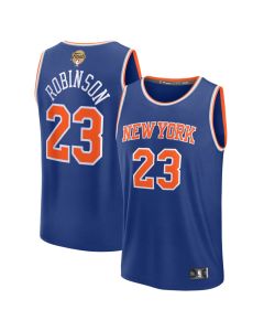 Youth New York Knicks #23 Mitchell Robinson Blue 2026 NBA Finals Patch Fast Break Icon Edition Replica Jersey (Blue)