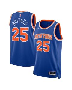 Youth New York Knicks #25 Mikal Bridges Nike Blue Swingman Icon Edition Jersey (Blue)