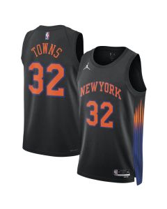 Youth New York Knicks #32 Karl-Anthony Towns Black 2025/26 Statement Edition Jersey (Black)